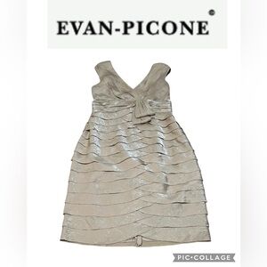 Gold Tiered Ruffled Sheath Midi Dress